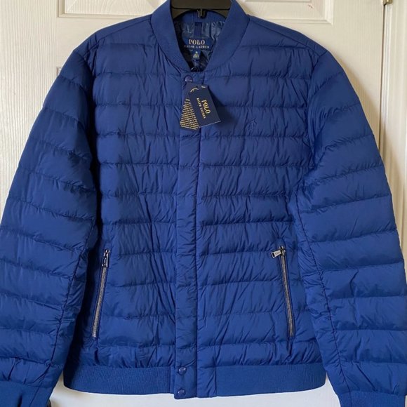 Polo Ralph Lauren Packable Down Water Resistant Full Zip Puffer Bomber Jacket